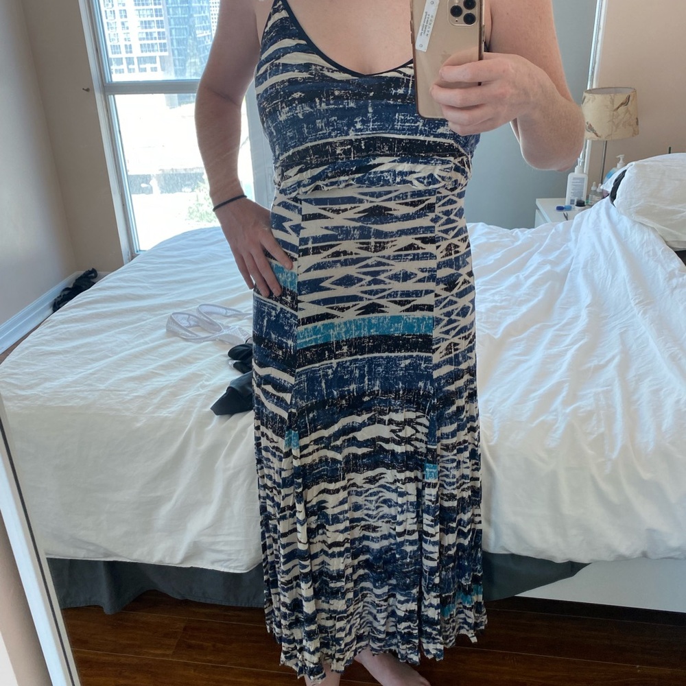 Aztec tribal print maxi dress size small medium